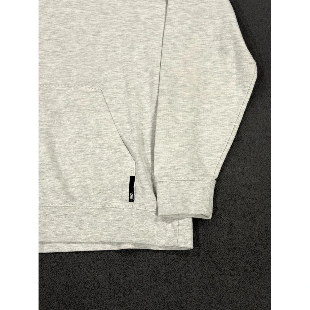 Vans of the Wall Hoodie Mens Large Heather Gray Logo Fleece Lined Cotton Winter